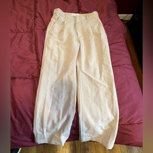 Nude colored tailored pants , high waist